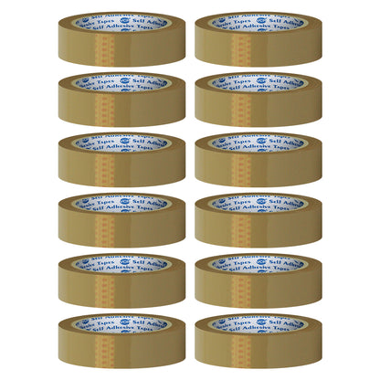 VCR Self Adhesive Brown Cello Tape - 24mm / 1" Width BOPP Industrial Packaging Tape for E-Commerce Box Packing, Office and Home use