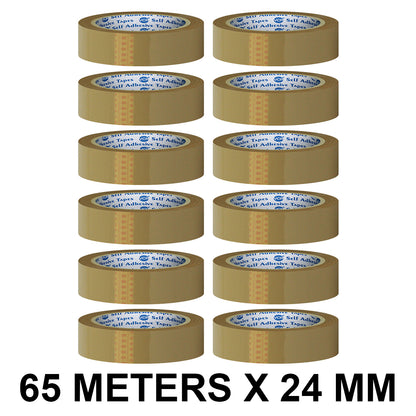 VCR Self Adhesive Brown Cello Tape - 24mm / 1" Width BOPP Industrial Packaging Tape for E-Commerce Box Packing, Office and Home use