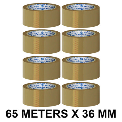 VCR Self Adhesive Brown Cello Tape - 36mm / 1.5" Width - BOPP Industrial Packaging Tape for E-Commerce Box Packing, Office and Home use
