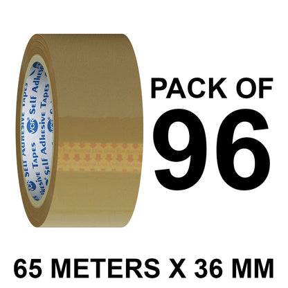 VCR Self Adhesive Brown Cello Tape - 36mm / 1.5" Width - BOPP Industrial Packaging Tape for E-Commerce Box Packing, Office and Home use