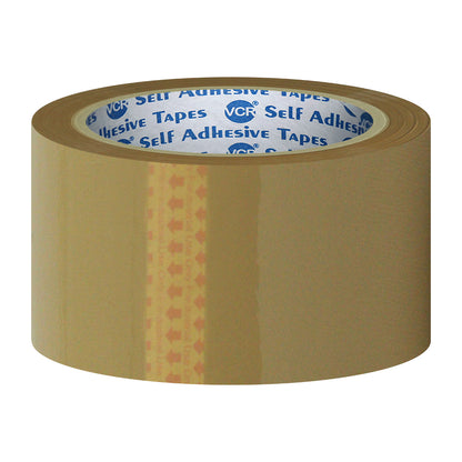 VCR Self Adhesive Brown Cello Tape - 48mm / 2" Width - BOPP Industrial Packaging Tape for E-Commerce Box Packing, Office and Home use