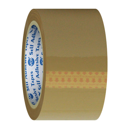 VCR Self Adhesive Brown Cello Tape - 48mm / 2" Width - BOPP Industrial Packaging Tape for E-Commerce Box Packing, Office and Home use