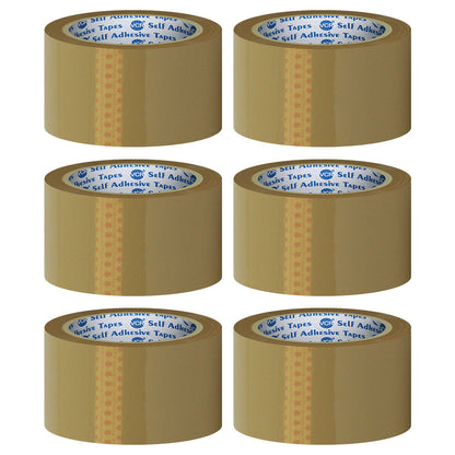 VCR Self Adhesive Brown Cello Tape - 48mm / 2" Width - BOPP Industrial Packaging Tape for E-Commerce Box Packing, Office and Home use