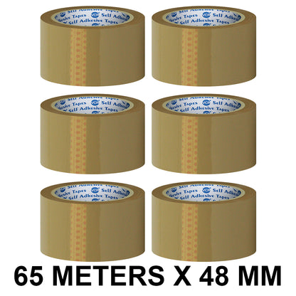 VCR Self Adhesive Brown Cello Tape - 48mm / 2" Width - BOPP Industrial Packaging Tape for E-Commerce Box Packing, Office and Home use