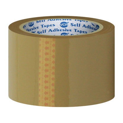 VCR Self Adhesive Brown Cello Tape - 60mm / 2.5" Width - BOPP Industrial Packaging Tape for E-Commerce Box Packing, Office and Home use