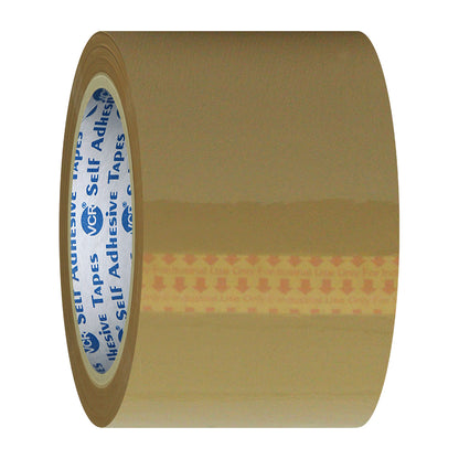 VCR Self Adhesive Brown Cello Tape - 60mm / 2.5" Width - BOPP Industrial Packaging Tape for E-Commerce Box Packing, Office and Home use