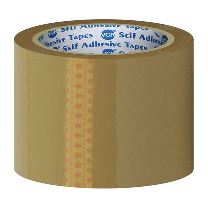 VCR Self Adhesive Brown Cello Tape - 72mm / 3" Width - BOPP Industrial Packaging Tape for E-Commerce Box Packing, Office and Home use