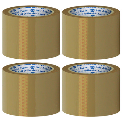 VCR Self Adhesive Brown Cello Tape - 72mm / 3" Width - BOPP Industrial Packaging Tape for E-Commerce Box Packing, Office and Home use