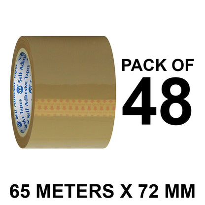 VCR Self Adhesive Brown Cello Tape - 72mm / 3" Width - BOPP Industrial Packaging Tape for E-Commerce Box Packing, Office and Home use