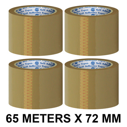 VCR Self Adhesive Brown Cello Tape - 72mm / 3" Width - BOPP Industrial Packaging Tape for E-Commerce Box Packing, Office and Home use