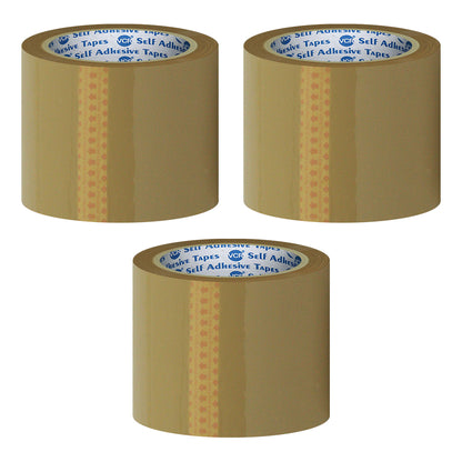 VCR Self Adhesive Brown Cello Tape - 96mm / 4" Width - BOPP Industrial Packaging Tape for E-Commerce Box Packing, Office and Home use