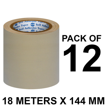 VCR Brown Duct Tape - 18 Meters in Length 144mm / 6" Width - Strong Book Binding Tape - Waterproof Heavy Duty Duct Tape