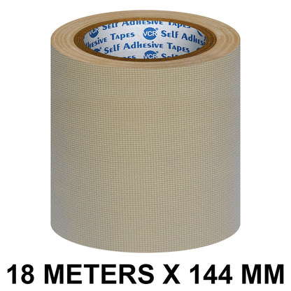 VCR Brown Duct Tape - 18 Meters in Length 144mm / 6" Width - Strong Book Binding Tape - Waterproof Heavy Duty Duct Tape