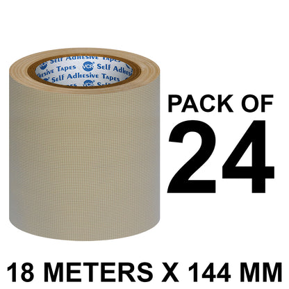 VCR Brown Duct Tape - 18 Meters in Length 144mm / 6" Width - Strong Book Binding Tape - Waterproof Heavy Duty Duct Tape