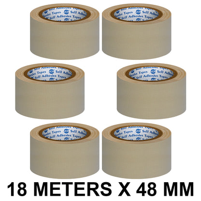 VCR Brown Duct Tape - 18 Meters in Length 48mm / 2" Width - Strong Book Binding Tape - Waterproof Heavy Duty Duct Tape