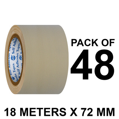 VCR Brown Duct Tape - 18 Meters in Length 72mm / 3" Width - Strong Book Binding Tape - Waterproof Heavy Duty Duct Tape