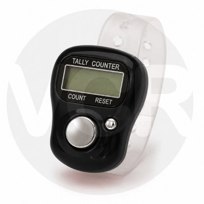 VCR 5-Digit Mini Tally Counter Finger Ring with LCD Display, Reset Button & Adjustable Strap for Japa Mala, Meditation, Sports, Knitting, Running & Events
