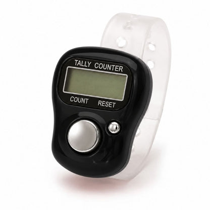 VCR 5-Digit Mini Tally Counter Finger Ring with LCD Display, Reset Button & Adjustable Strap for Japa Mala, Meditation, Sports, Knitting, Running & Events