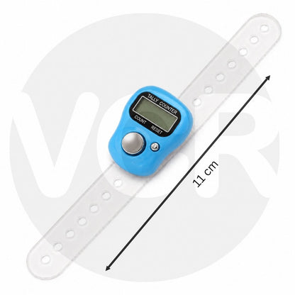 VCR 5-Digit Mini Tally Counter Finger Ring with LCD Display, Reset Button & Adjustable Strap for Japa Mala, Meditation, Sports, Knitting, Running & Events
