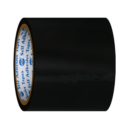 VCR Black Color Tape - 50 Meters in Length - 96mm / 4" Width - BOPP Self Adhesive Tape for Arts and Craft use, Box Packing, Office and Home use