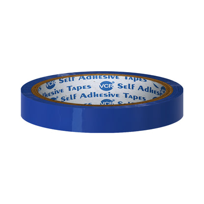 VCR Blue Color Tape - 50 Meters in Length - 12mm / 0.5" Width - BOPP Self Adhesive Tape for Arts and Craft use, Box Packing, Office and Home use
