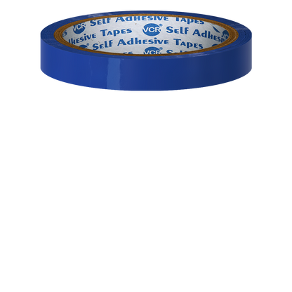 VCR Blue Color Tape - 50 Meters in Length - 12mm / 0.5" Width - BOPP Self Adhesive Tape for Arts and Craft use, Box Packing, Office and Home use