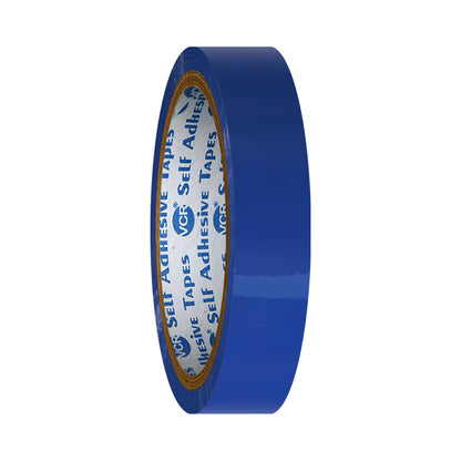 VCR Blue Color Tape - 50 Meters in Length - 18mm / 0.75" Width - BOPP Self Adhesive Tape for Arts and Craft use, Box Packing, Office and Home use