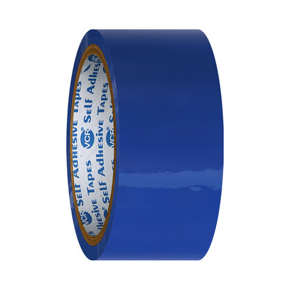 VCR Blue Color Tape - 50 Meters in Length - 36mm / 1.5" Width - BOPP Self Adhesive Tape for Arts and Craft use, Box Packing, Office and Home use