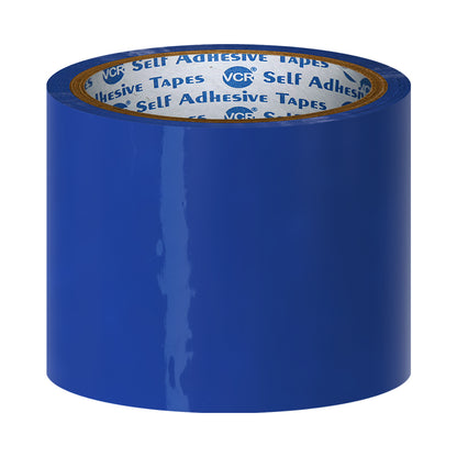 VCR Blue Color Tape - 50 Meters in Length - 72mm / 3" Width - BOPP Self Adhesive Tape for Arts and Craft use, Box Packing, Office and Home use