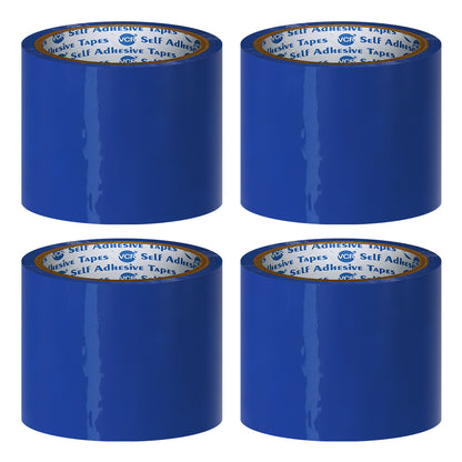 VCR Blue Color Tape - 50 Meters in Length - 72mm / 3" Width - BOPP Self Adhesive Tape for Arts and Craft use, Box Packing, Office and Home use