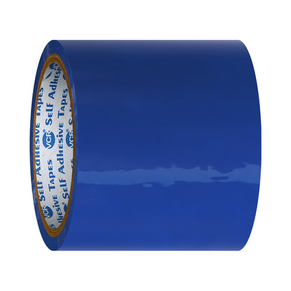 VCR Blue Color Tape - 50 Meters in Length - 96mm / 4" Width - BOPP Self Adhesive Tape for Arts and Craft use, Box Packing, Office and Home use