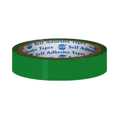 VCR Green Color Tape - 50 Meters in Length - 18mm / 0.75" Width - BOPP Self Adhesive Tape for Arts and Craft use, Box Packing, Office and Home use