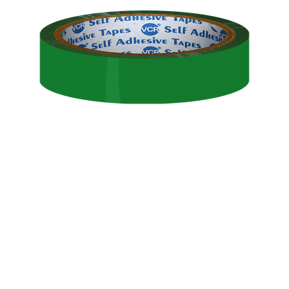 VCR Green Color Tape - 50 Meters in Length - 18mm / 0.75" Width - BOPP Self Adhesive Tape for Arts and Craft use, Box Packing, Office and Home use
