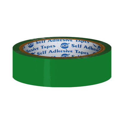 VCR Green Color Tape - 50 Meters in Length - 24mm / 1" Width - BOPP Self Adhesive Tape for Arts and Craft use, Box Packing, Office and Home use