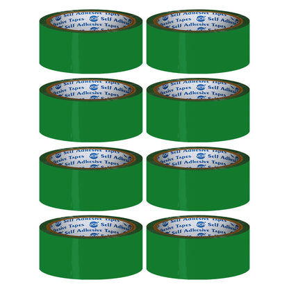 VCR Green Color Tape - 50 Meters in Length - 36mm / 1.5" Width - BOPP Self Adhesive Tape for Arts and Craft use, Box Packing, Office and Home use