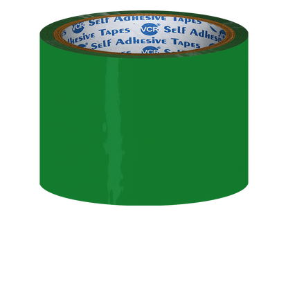 VCR Green Color Tape - 50 Meters in Length - 60mm / 2.5" Width - BOPP Self Adhesive Tape for Arts and Craft use, Box Packing, Office and Home use