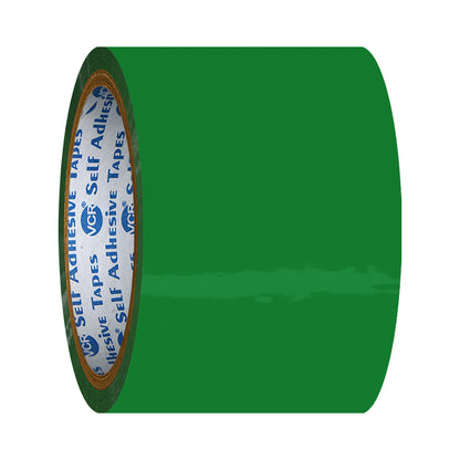 VCR Green Color Tape - 50 Meters in Length - 60mm / 2.5" Width - BOPP Self Adhesive Tape for Arts and Craft use, Box Packing, Office and Home use