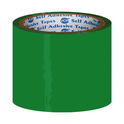 VCR Green Color Tape - 50 Meters in Length - 72mm / 3" Width - BOPP Self Adhesive Tape for Arts and Craft use, Box Packing, Office and Home use