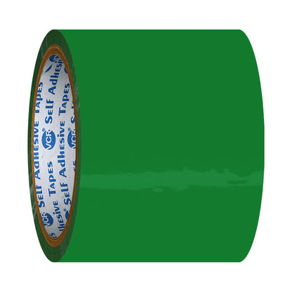 VCR Green Color Tape - 50 Meters in Length - 72mm / 3" Width - BOPP Self Adhesive Tape for Arts and Craft use, Box Packing, Office and Home use