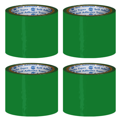 VCR Green Color Tape - 50 Meters in Length - 72mm / 3" Width - BOPP Self Adhesive Tape for Arts and Craft use, Box Packing, Office and Home use