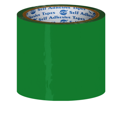 VCR Green Color Tape - 50 Meters in Length - 96mm / 4" Width - BOPP Self Adhesive Tape for Arts and Craft use, Box Packing, Office and Home use