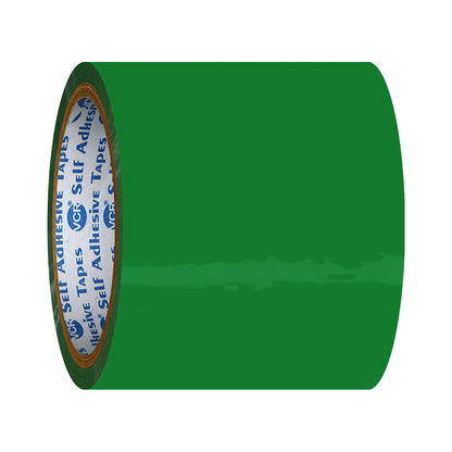 VCR Green Color Tape - 50 Meters in Length - 96mm / 4" Width - BOPP Self Adhesive Tape for Arts and Craft use, Box Packing, Office and Home use