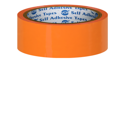VCR Orange Color Tape - 50 Meters in Length - 36mm / 1.5" Width - BOPP Self Adhesive Tape for Arts and Craft use, Box Packing, Office and Home use