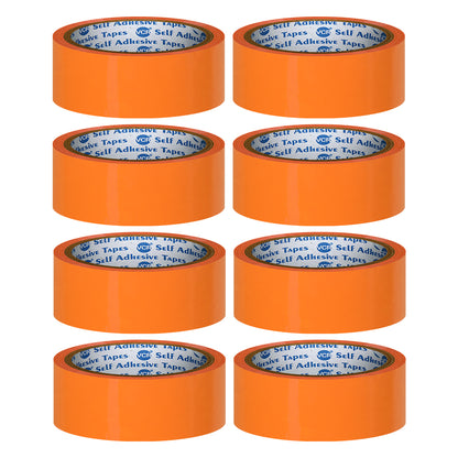 VCR Orange Color Tape - 50 Meters in Length - 36mm / 1.5" Width - BOPP Self Adhesive Tape for Arts and Craft use, Box Packing, Office and Home use