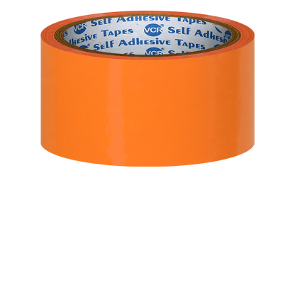 VCR Orange Color Tape - 50 Meters in Length - 48mm / 2" Width - BOPP Self Adhesive Tape for Arts and Craft use, Box Packing, Office and Home use