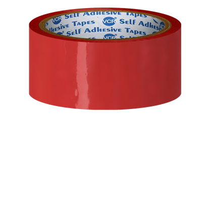 VCR Red Color Tape - 50 Meters in Length - 36mm / 1.5" Width - BOPP Self Adhesive Tape for Arts and Craft use, Box Packing, Office and Home use