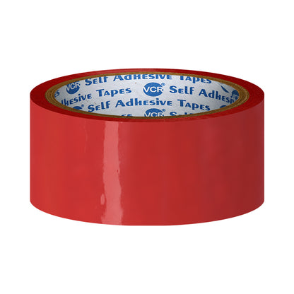 VCR Red Color Tape - 50 Meters in Length - 36mm / 1.5" Width - BOPP Self Adhesive Tape for Arts and Craft use, Box Packing, Office and Home use