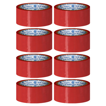 VCR Red Color Tape - 50 Meters in Length - 36mm / 1.5" Width - BOPP Self Adhesive Tape for Arts and Craft use, Box Packing, Office and Home use