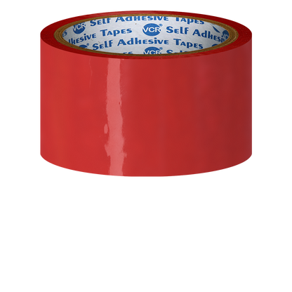 VCR Red Color Tape - 50 Meters in Length - 48mm / 2" Width - BOPP Self Adhesive Tape for Arts and Craft use, Box Packing, Office and Home use