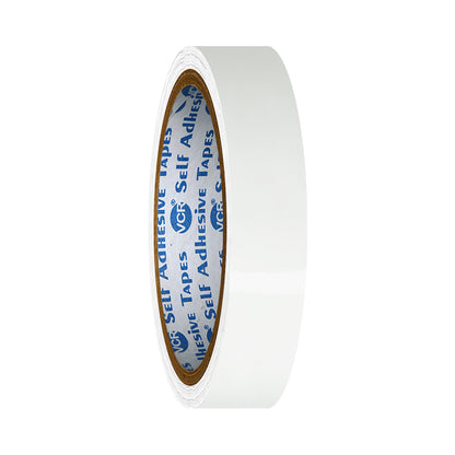 VCR White Color Tape - 50 Meters in Length - 18mm / 0.75" Width - BOPP Self Adhesive Tape for Arts and Craft use, Box Packing, Office and Home use